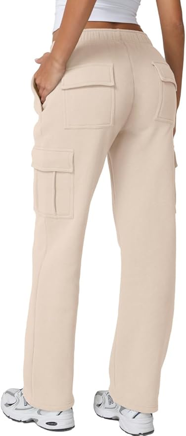 Womens Medium Waist Baggy Elastic Waist Sweatpants