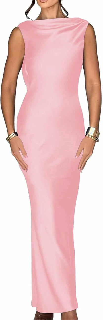 Backless Satin Prom Dresses