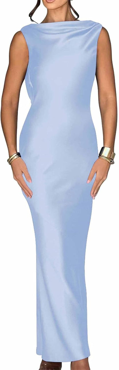 Backless Satin Prom Dresses