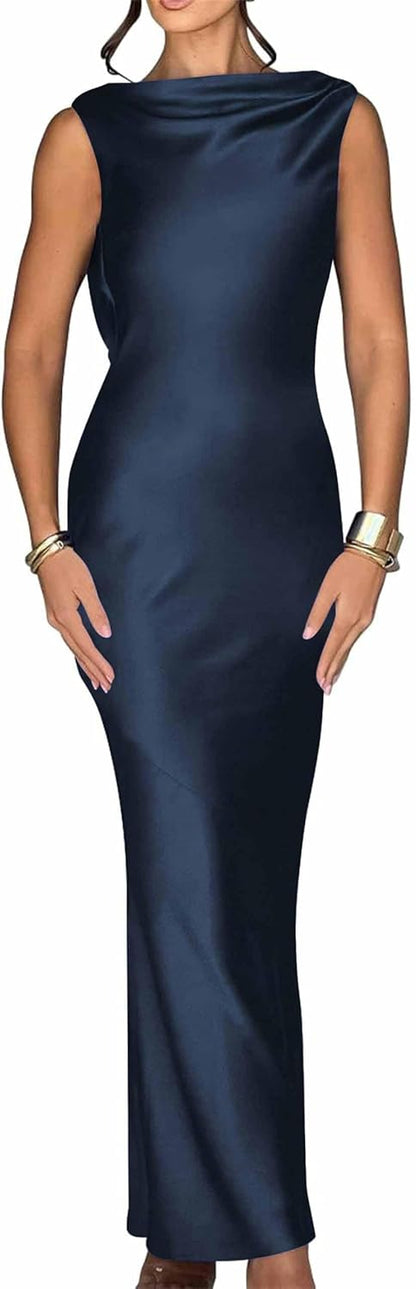 Backless Satin Prom Dresses