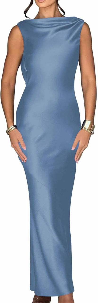 Backless Satin Prom Dresses
