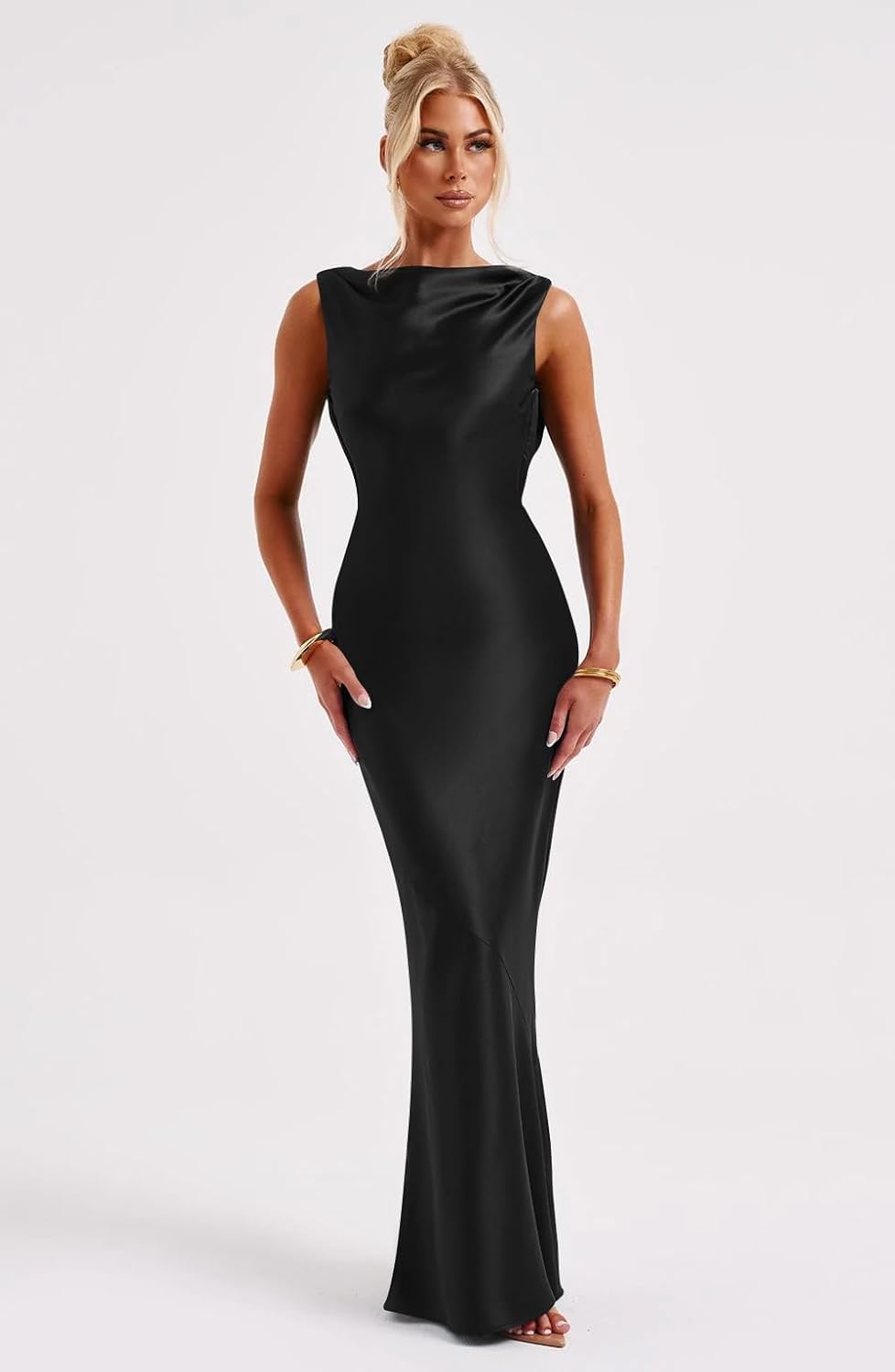 Backless Satin Prom Dresses