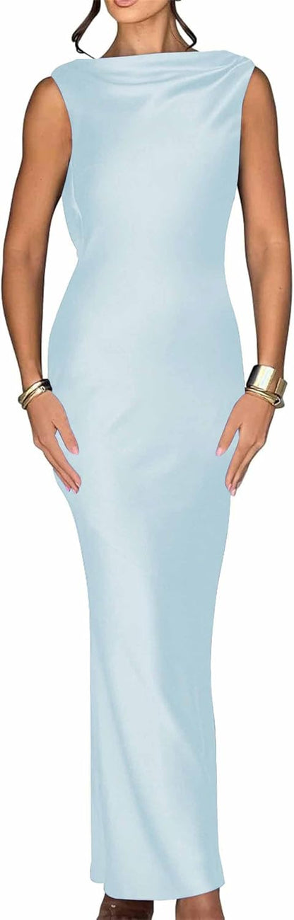 Backless Satin Prom Dresses