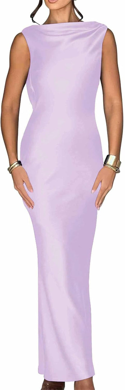Backless Satin Prom Dresses