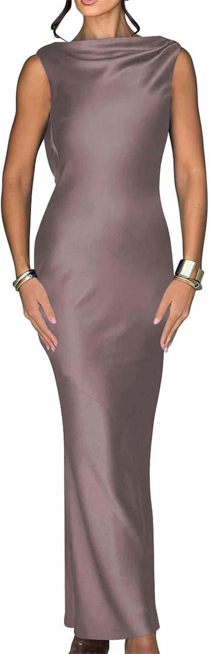 Backless Satin Prom Dresses