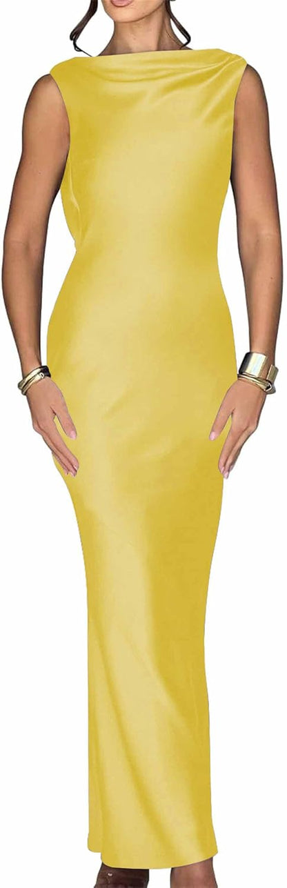 Backless Satin Prom Dresses
