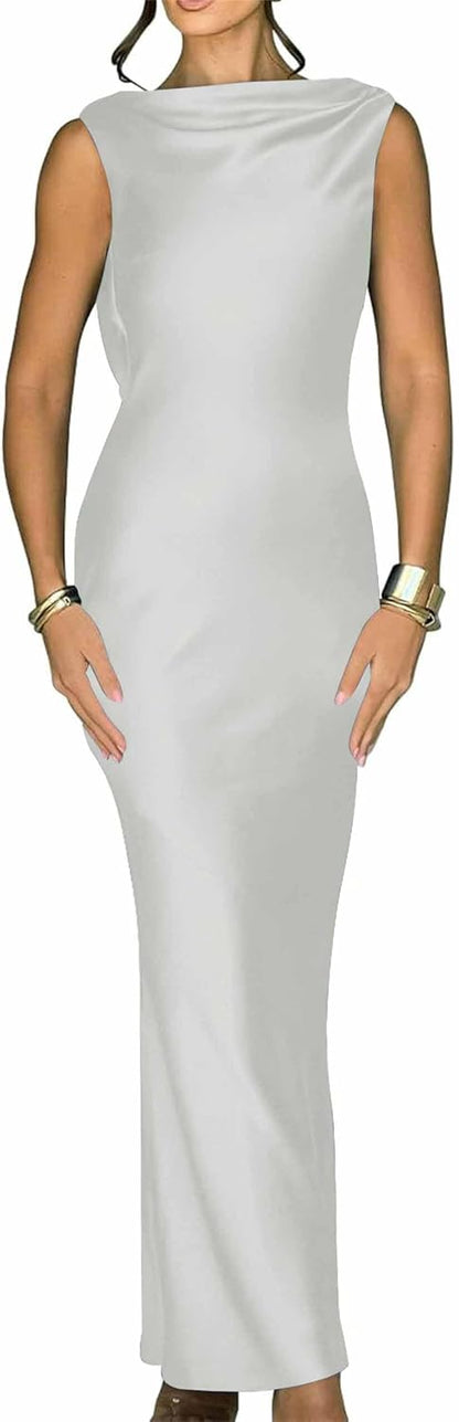 Backless Satin Prom Dresses