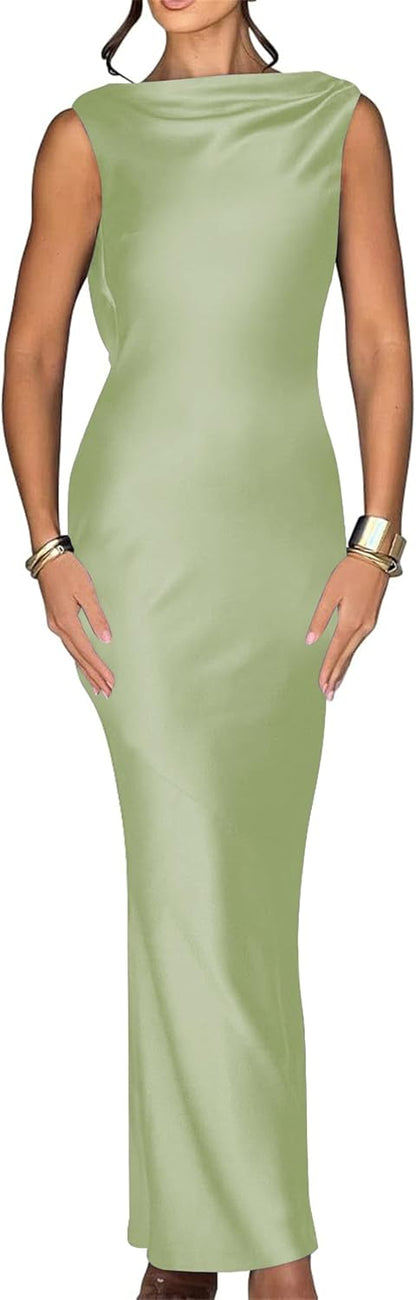 Backless Satin Prom Dresses