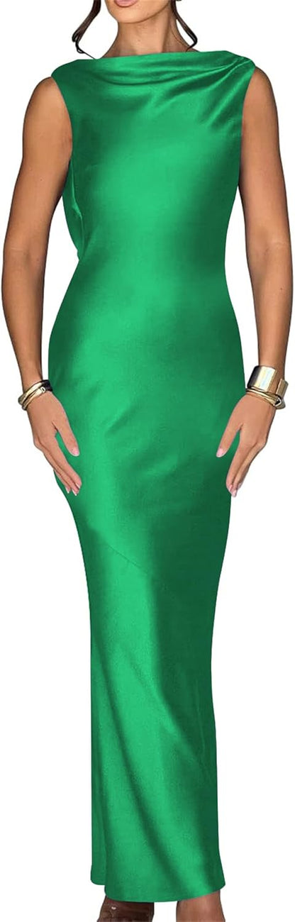 Backless Satin Prom Dresses