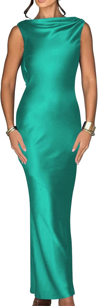 Backless Satin Prom Dresses