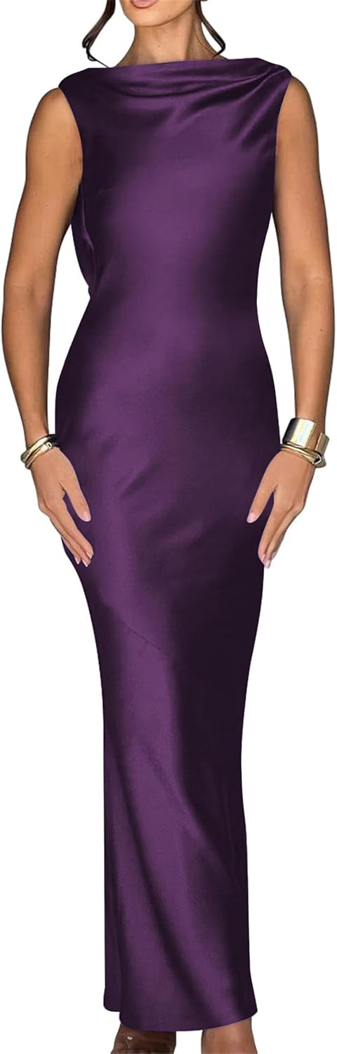 Backless Satin Prom Dresses