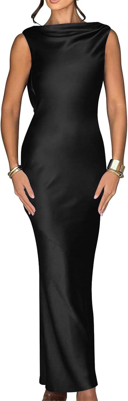 Backless Satin Prom Dresses