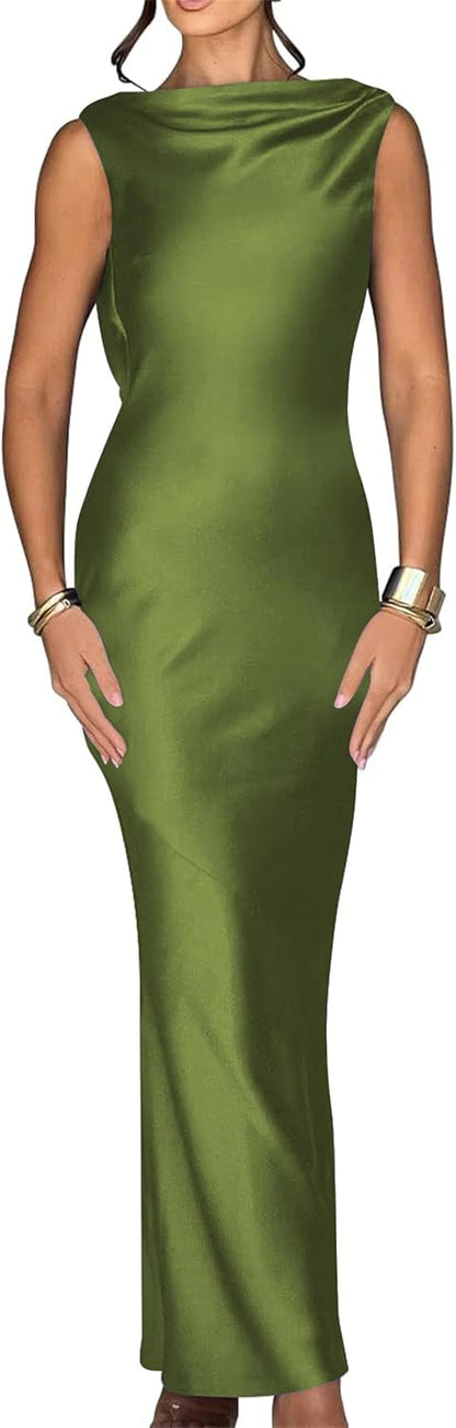Backless Satin Prom Dresses