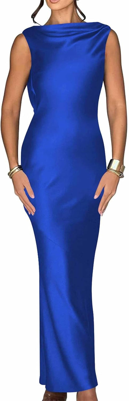 Backless Satin Prom Dresses