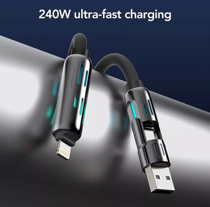 4-in-1 Multi USB Charging Cable – USB-A & Type-C