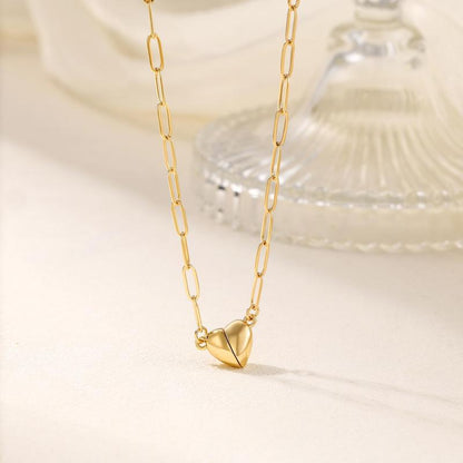 14K Gold/Silver-Plated Heart Shape Pendant