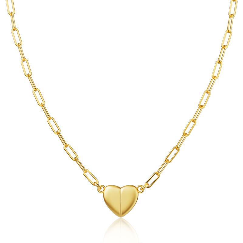14K Gold/Silver-Plated Heart Shape Pendant