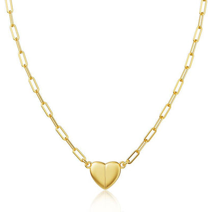 14K Gold/Silver-Plated Heart Shape Pendant
