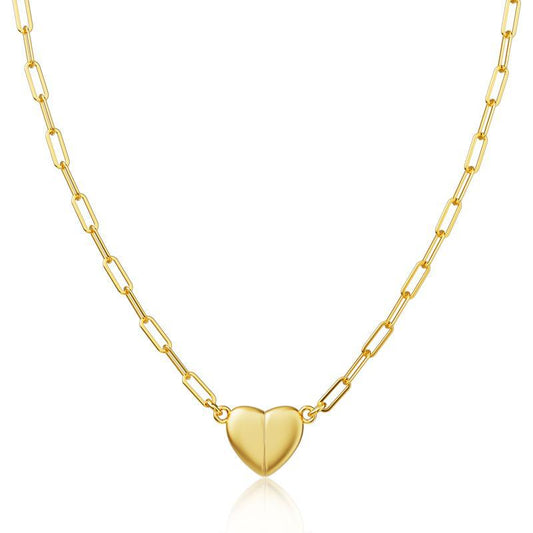 14K Gold/Silver-Plated Heart Shape Pendant