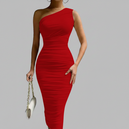 Sculpting One-Shoulder Dress