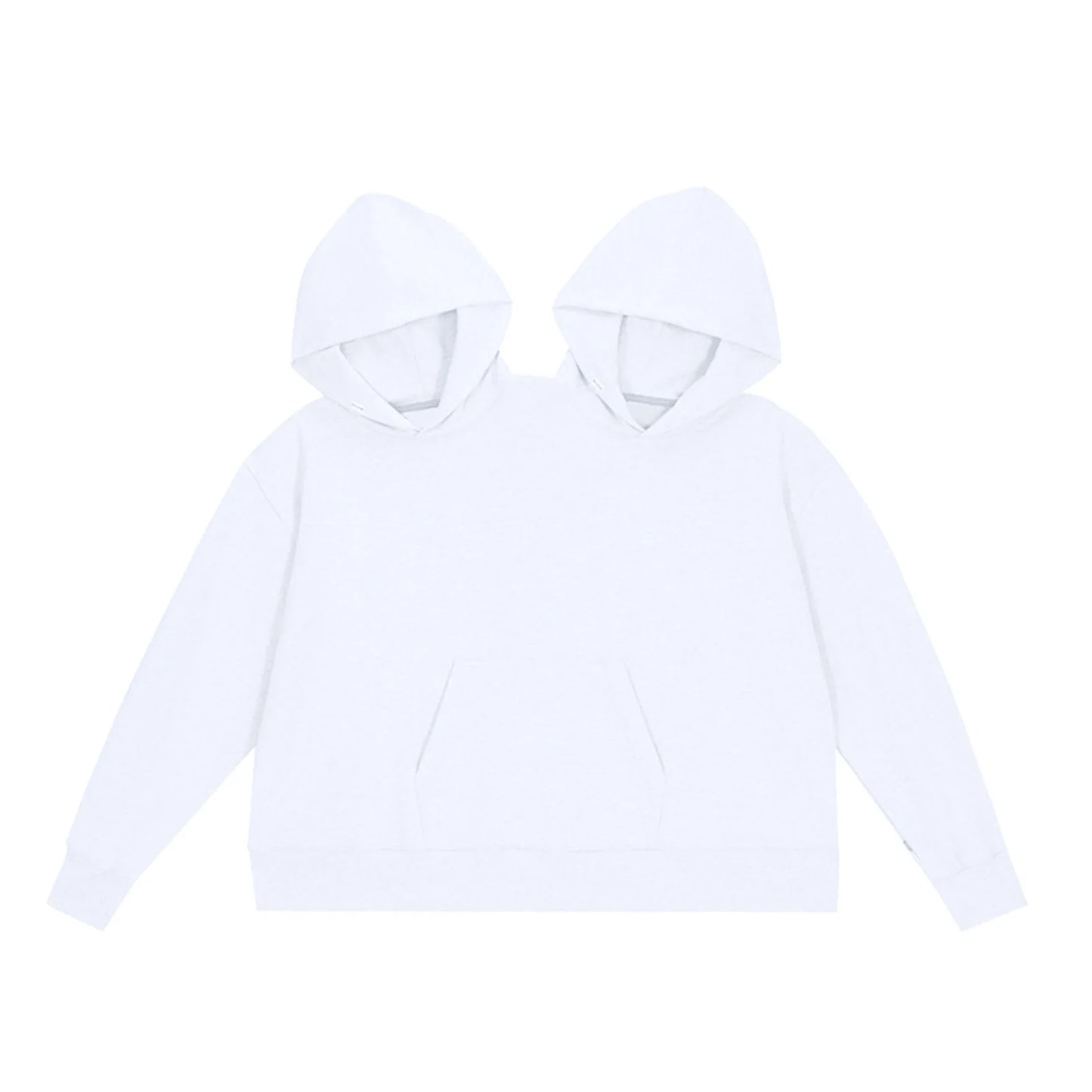Mens Womens Two Person Ugly Hoodie Intimate  Loose Solid Sweatshirt One-Piece Couples Pullover Holiday Party Jumpers Tops