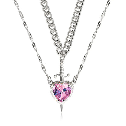 Heart & Dagger Necklace Set
