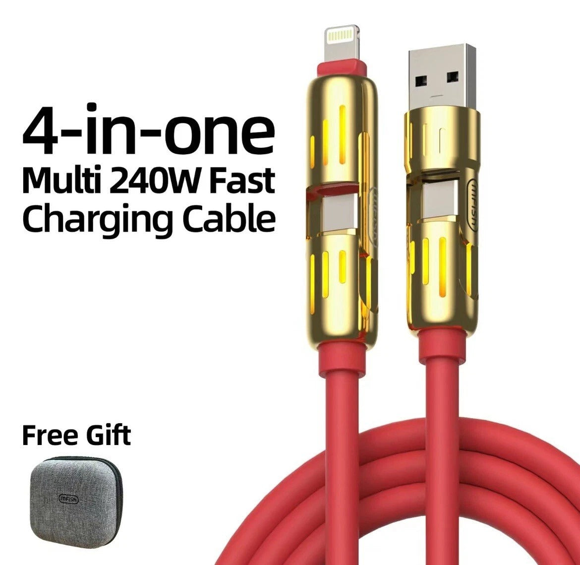 4-in-1 Multi USB Charging Cable – USB-A & Type-C