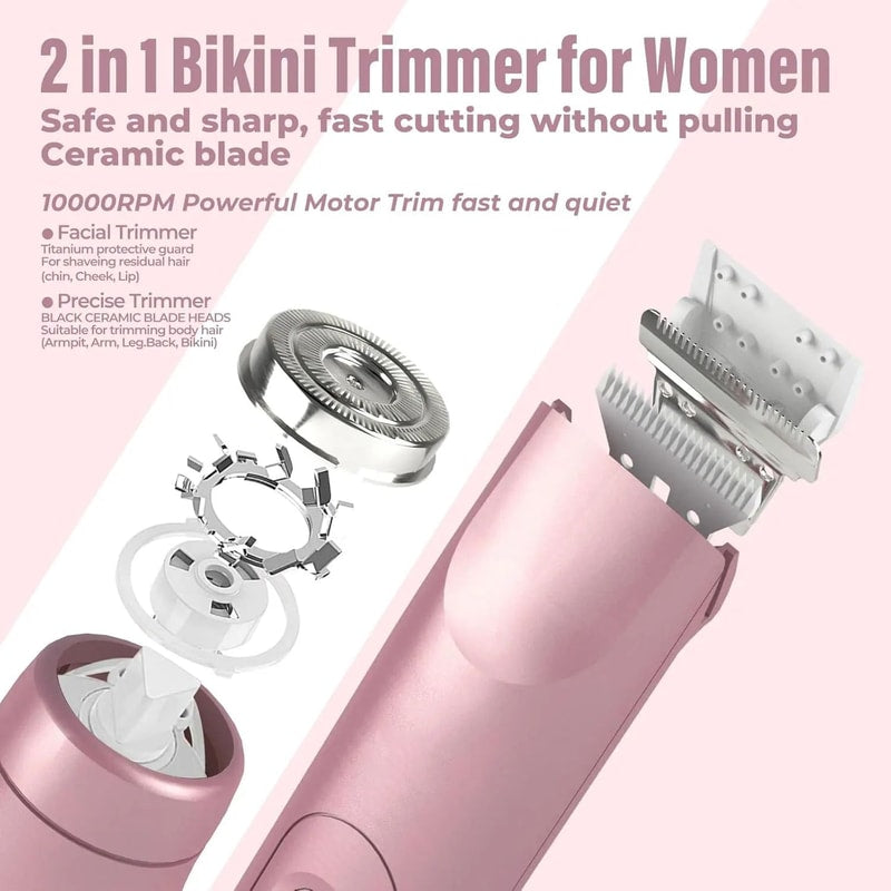 SilkSmooth 2-in-1 Womens Electric Shaver & Epilator – Wet/Dry Bikini Trimmer for Face, Legs & Body