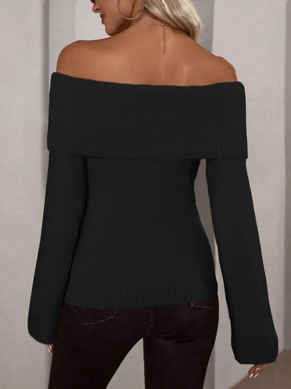 Off-Shoulder Knit Top