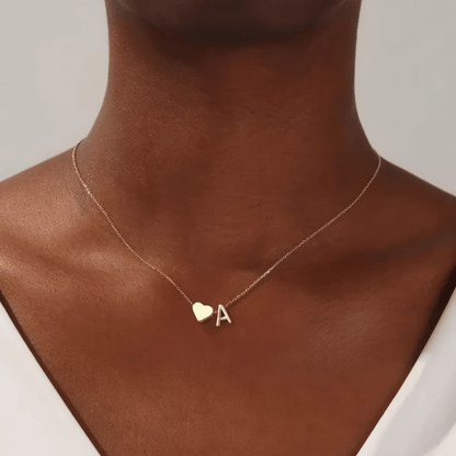 Heart Initial Necklace