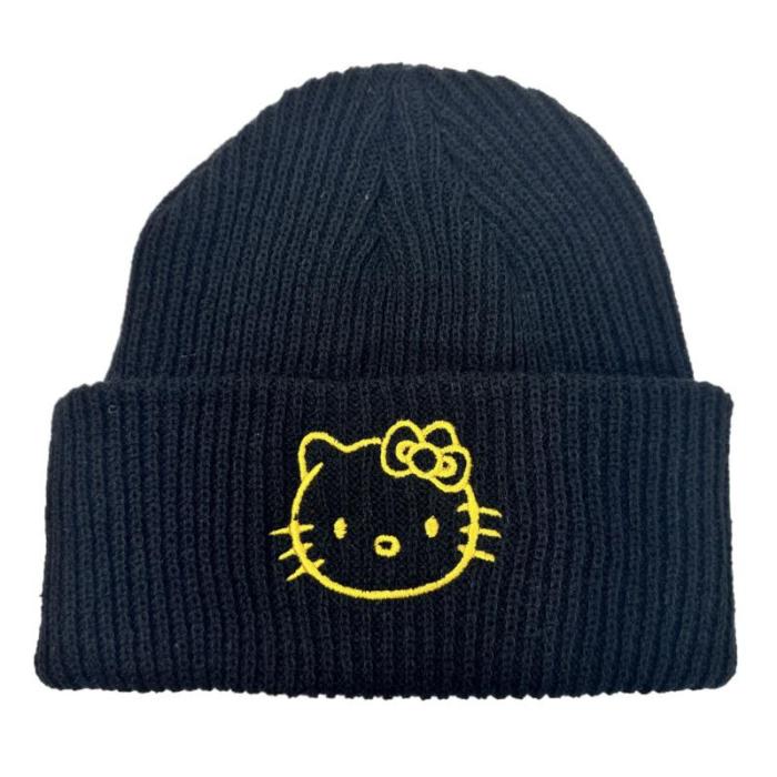 Knitted Cap with Sanrio Hello Kitty Embroidery